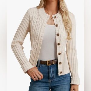 NWT Grace Karin Cable Knit Cardigan
